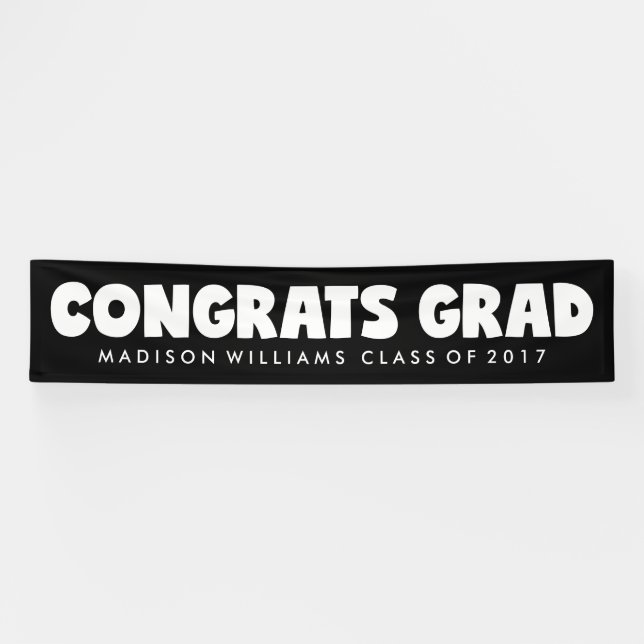 Lona Grado de felicitaciones | Nombre y año (Horizontal)