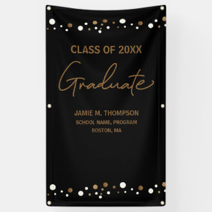 Lona Grado de fondo de clase Black Gold Confetti