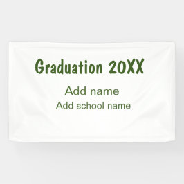 Lona Graduación 20XX añadir nombre de año escuela verde