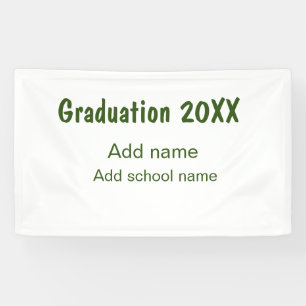 Lona Graduación 20XX añadir nombre de año escuela verde