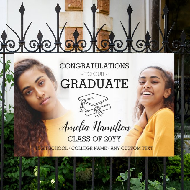 Lona Graduación 2 Photo High School o College Grad (Graduation 2 Photo High School or College Grad Banner
)