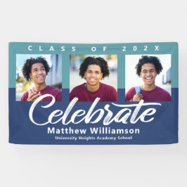 Lona Graduación azul 3 Foto Guión negrita Moderno Mínim