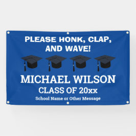 Lona Graduación Azul Felicitaciones Graduado
