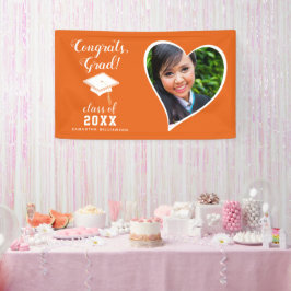 Lona Graduación blanca de Naranja de fotografía de grad