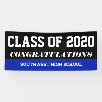Lona Graduación Clase 2020 Felicitaciones Azul