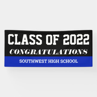 Lona Graduación Clase de 2022 Felicitaciones Azul