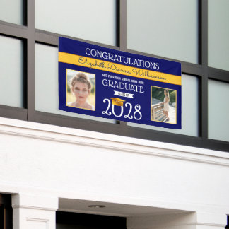 Lona Graduación Colores del Colegio Azul y Amarillo