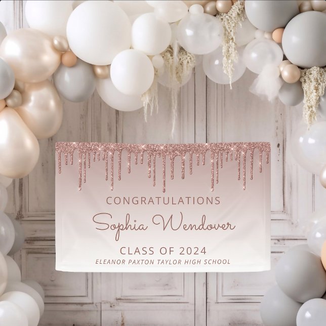 Lona Graduación con brillo de rosa oro 2026 (Subido por el creador)