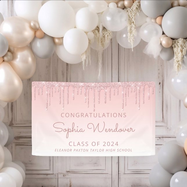 Lona Graduación con brillo rosa chic 2026 (Subido por el creador)