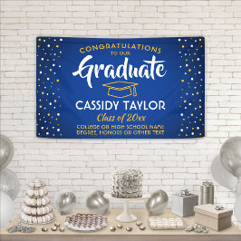 Lona Graduación Confetti moderno Royal Gold Amarillo