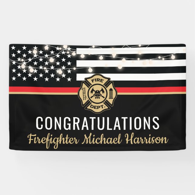 Lona Graduación de Bandera Roja de la Academia de Bombe (Horizontal)