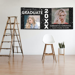Lona Graduación de collage de 2 fotos moderno