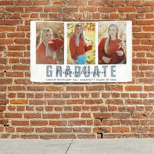 Lona Graduación de Collage de fotos de guión moderno pa