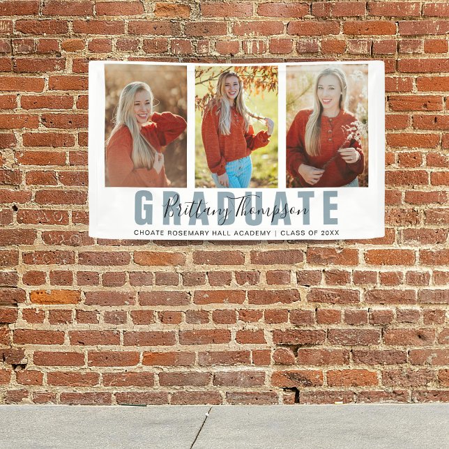 Lona Graduación de Collage de fotos de guión moderno pa (Subido por el creador)