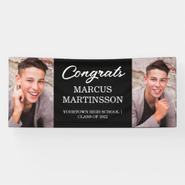 Lona Graduación de Congratos Modernos de Foto Black 2