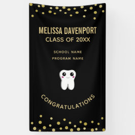 Lona Graduación de Diente Dental Sonriente Feliz