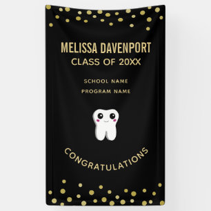 Lona Graduación de Diente Dental Sonriente Feliz