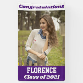 Lona Graduación de felicitaciones a Purple White