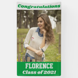 Lona Graduación de Felicitaciones de Plata Verde