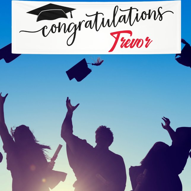 Lona Graduación de felicitaciones modernas (Subido por el creador)