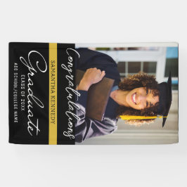 Lona Graduación De Foto 2025 Felicitaciones Grad Black