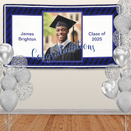Lona Graduación de foto azul