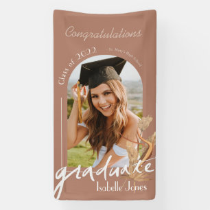 Lona Graduación de foto de Boho Pampas Grass Terracotta