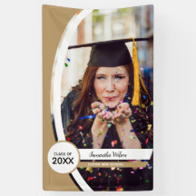 Graduación de foto de marco curvado de oro