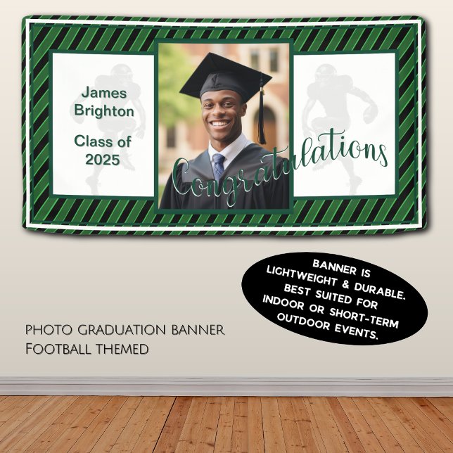 Lona Graduación de foto temática del fútbol verde (Subido por el creador)