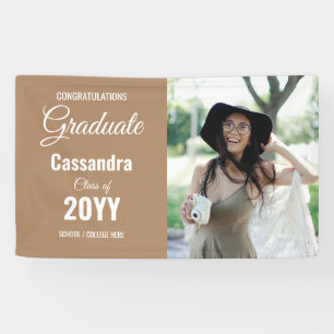 Lona Graduación de fotografía clásica moderna Boho Tan