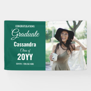 Lona Graduación de fotografía clásica verde moderno