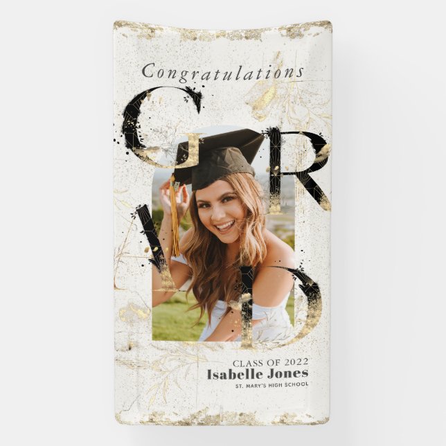 Lona Graduación de fotografía de arte botánico deco mar (Vertical)