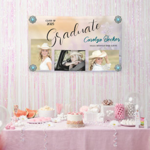 Lona Graduación de fotografía de Cowgirl occidental