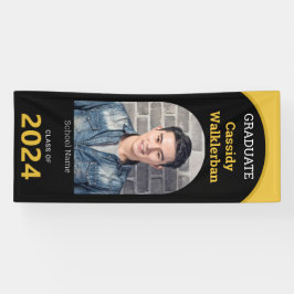 Lona Graduación de fotografías de oro negro de Arch