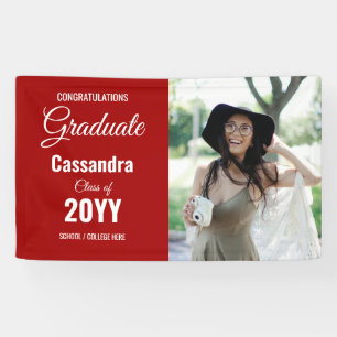 Lona Graduación de fotos de estilo clásico-moderno rojo