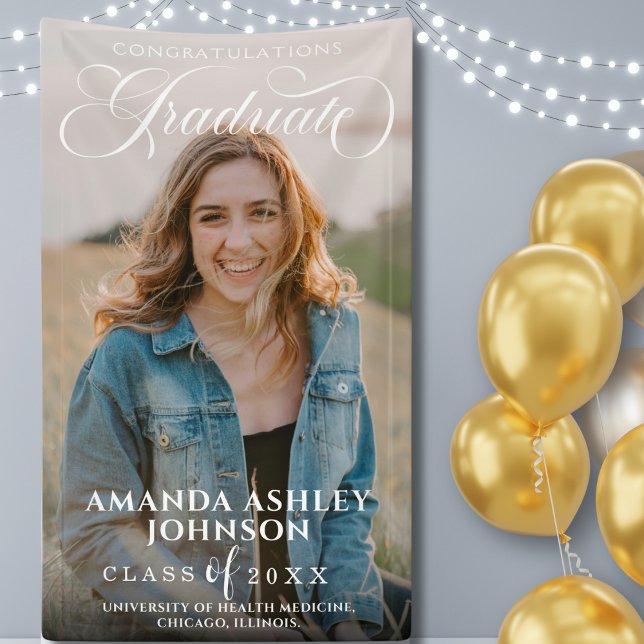 Lona Graduación de fotos de felicitaciones por guión bl (Subido por el creador)