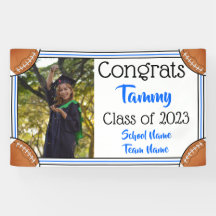 Graduación de fotos en azul y negro de fútbol