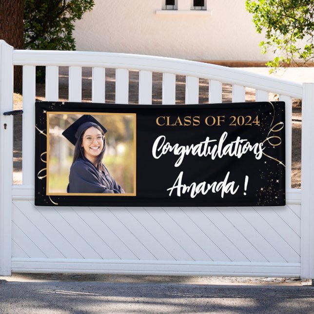Lona Graduación de fotos personalizada (Personalized Graduation  Announcement Yard Banner)