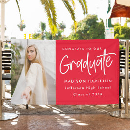 Lona Graduación de fotos rojas con guión precoz