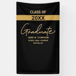 Lona Graduación de grado en el año de clase negra