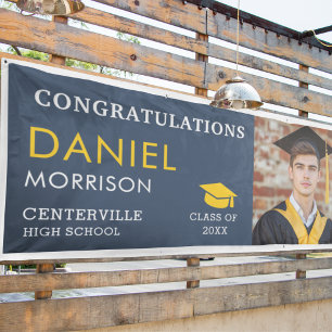 Lona Graduación de graduados de fotografía negra de la 