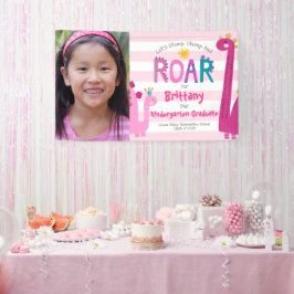 Lona Graduación de jardín de infancia rosa Foto Chica d