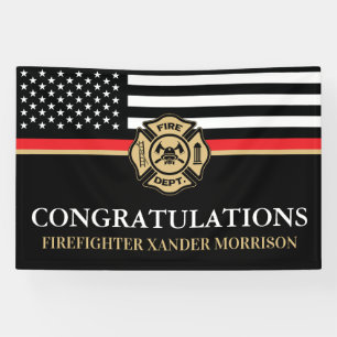 Lona Graduación de la Academia de Bomberos Bandera de L