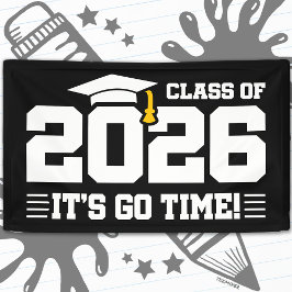 Lona Graduación de la Clase de 2026 Es Hora de Ir Cita