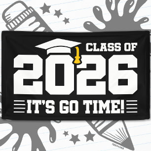 Lona Graduación de la Clase de 2026 Es Hora de Ir Cita 