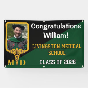 Lona Graduación de la Escuela de Medicina Verde/Negro/O
