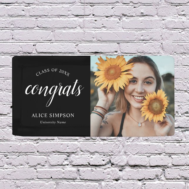 Lona Graduación de la foto del guión de felicitaciones (Subido por el creador)