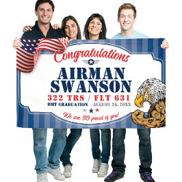 Lona Graduación de la Fuerza Aérea 322 Mascota de águil