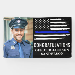 Lona Graduación de la Policía Foto Línea Azul Cumplimie