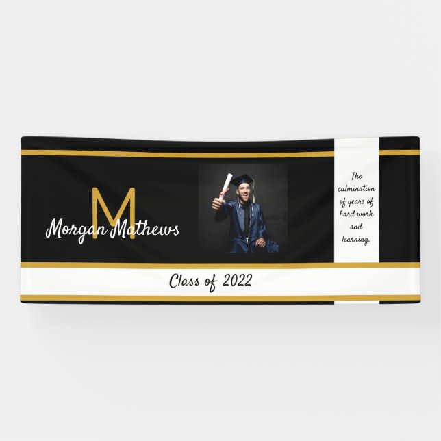 Lona Graduación de negro tradicional (Horizontal)